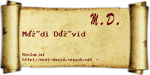 Módi Dávid névjegykártya
